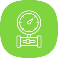Pressure Gauge Line Curve Icon Design vector