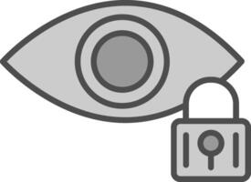 Retinal Scan Line Filled Greyscale Icon Design vector