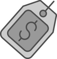 Price Tag Line Filled Greyscale Icon Design vector