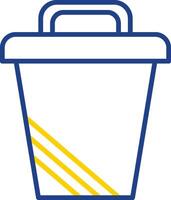 Trash Can Line Two Colour Icon Design vector