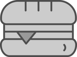 Sandwhich Line Filled Greyscale Icon Design vector