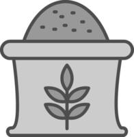 Wheat Sack Line Filled Greyscale Icon Design vector
