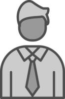 Employee Line Filled Greyscale Icon Design vector