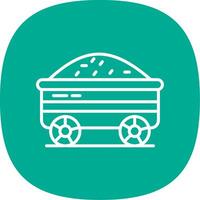 Mine Cart Line Curve Icon Design vector