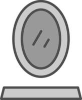 Mirror Line Filled Greyscale Icon Design vector