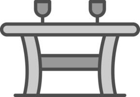 Table Line Filled Greyscale Icon Design vector