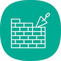 Brickwall Line Curve Icon Design vector