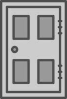 Door Line Filled Greyscale Icon Design vector