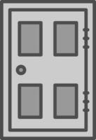 Door Line Filled Greyscale Icon Design vector