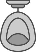 Egg Chair Line Filled Greyscale Icon Design vector