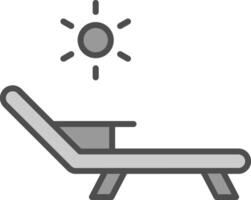 Deck Chair Line Filled Greyscale Icon Design vector