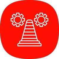 Traffic Cone Line Curve Icon Design vector