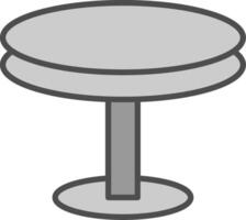Round Table Line Filled Greyscale Icon Design vector