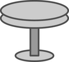 Round Table Line Filled Greyscale Icon Design vector