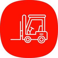 Forklift Line Curve Icon Design vector