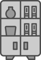 Display Case Line Filled Greyscale Icon Design vector