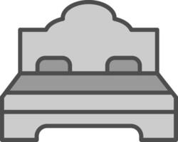 Double Bed Line Filled Greyscale Icon Design vector