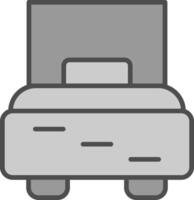 Single Bed Line Filled Greyscale Icon Design vector