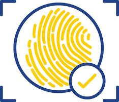 Fingerprint Line Two Colour Icon Design vector