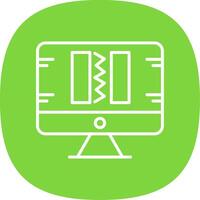 Broken Code Line Curve Icon Design vector