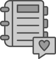 Favourite Subject Line Filled Greyscale Icon Design vector