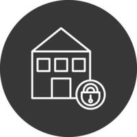 hogar seguridad línea invertido icono diseño vector