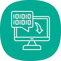 Binary Code Line Curve Icon Design vector