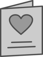 Greeting Card Line Filled Greyscale Icon Design vector