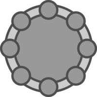Tambourine Line Filled Greyscale Icon Design vector
