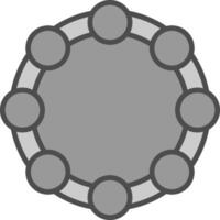 Tambourine Line Filled Greyscale Icon Design vector