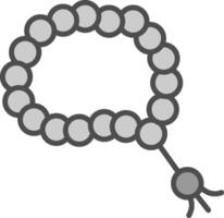 Tasbih Line Filled Greyscale Icon Design vector