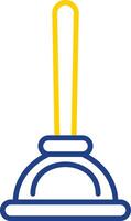 Plunger Line Two Colour Icon Design vector