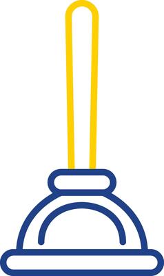 Plunger Line Two Colour Icon Design