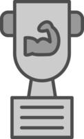 trofeo línea lleno escala de grises icono diseño vector