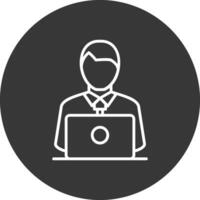 Freelance Line Inverted Icon Design vector