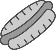 Hot Dog Line Filled Greyscale Icon Design vector