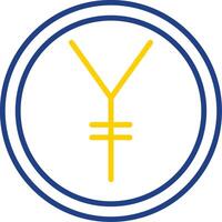 Yen Line Two Colour Icon Design vector