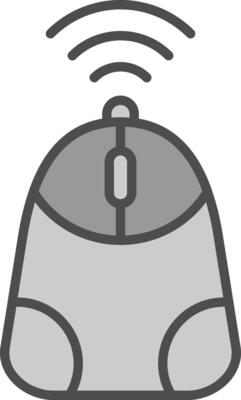 Mouse Line Filled Greyscale Icon Design