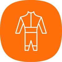 traje de neopreno línea curva icono diseño vector