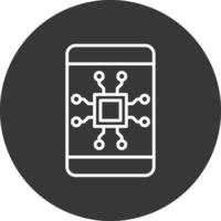 Mobile Technology Line Inverted Icon Design vector