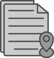 Document Line Filled Greyscale Icon Design vector