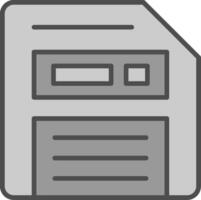 Floppy Disk Line Filled Greyscale Icon Design vector