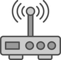 Modem Line Filled Greyscale Icon Design vector