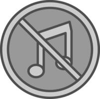 No música línea lleno escala de grises icono diseño vector