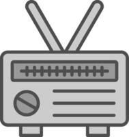 Radio Line Filled Greyscale Icon Design vector