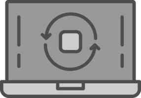 Replay Line Filled Greyscale Icon Design vector