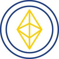 Ethereum Line Two Colour Icon Design vector