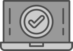 Verified Line Filled Greyscale Icon Design vector