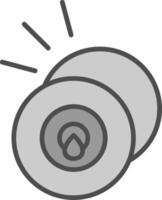 Cymbal Line Filled Greyscale Icon Design vector