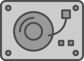 Turntable Line Filled Greyscale Icon Design vector